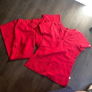 SET of Red Scrubs